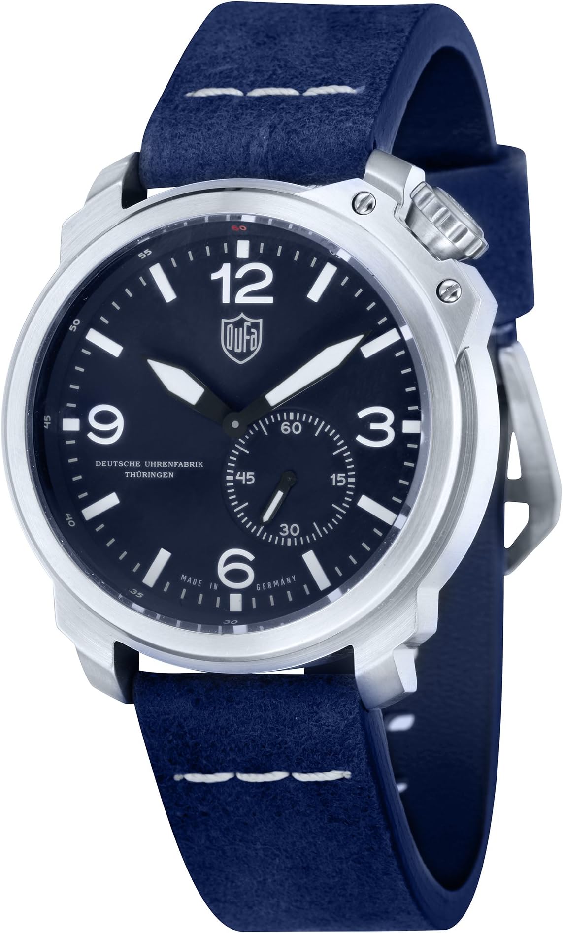 Dufa Deutsche Uhrenfabrik Unisex Quartz Watch Analogue Display and Leather Strap DF-9009-03 Kiel, Quartz