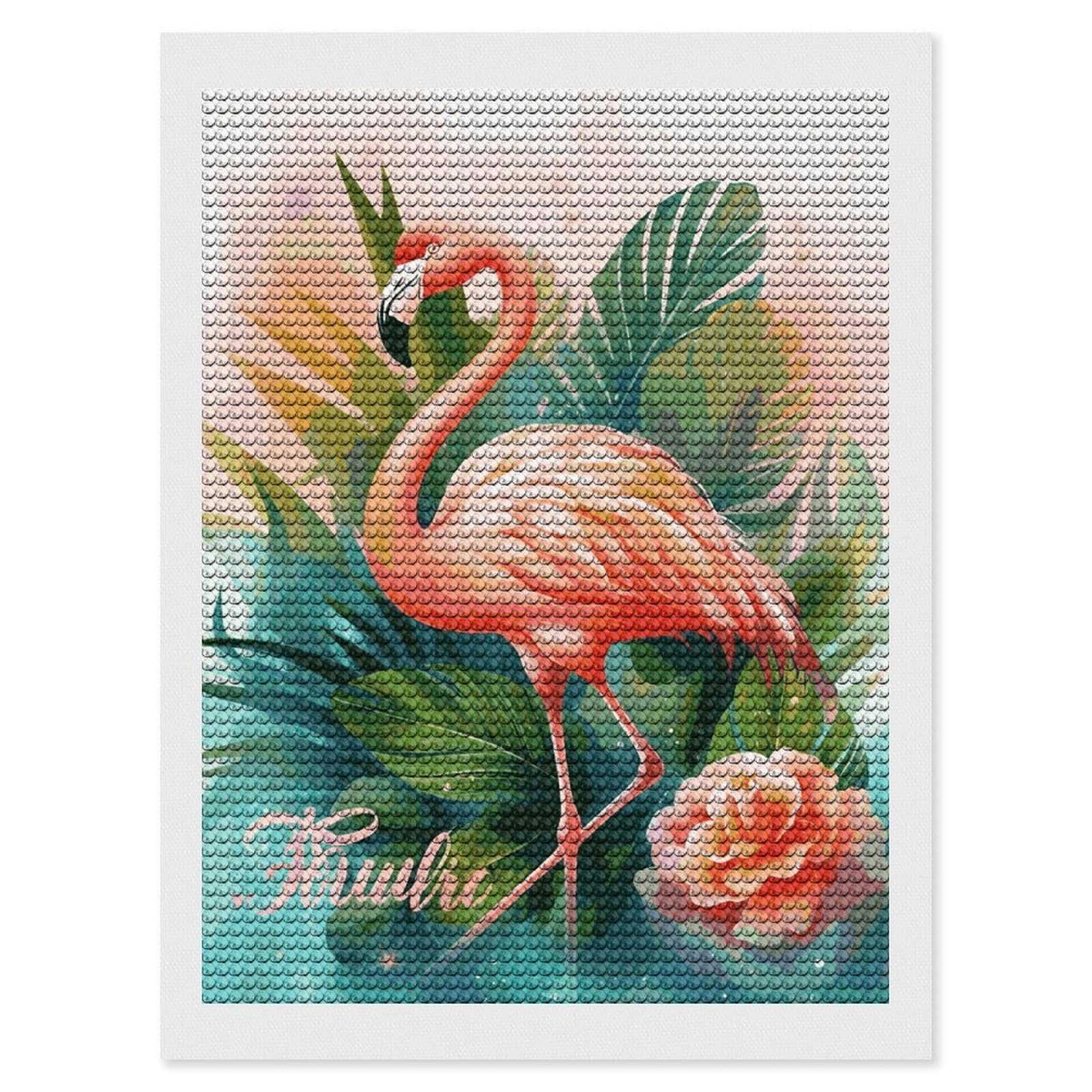 LDGSUPH Tropical Flamingo Diamond Painting Kits for Adults Paint with Diamond Pictures Art DIY Full Drill Diamond Dots Painting Personalized Diamond Photo for Home Wall Decor Gift 12"x16"