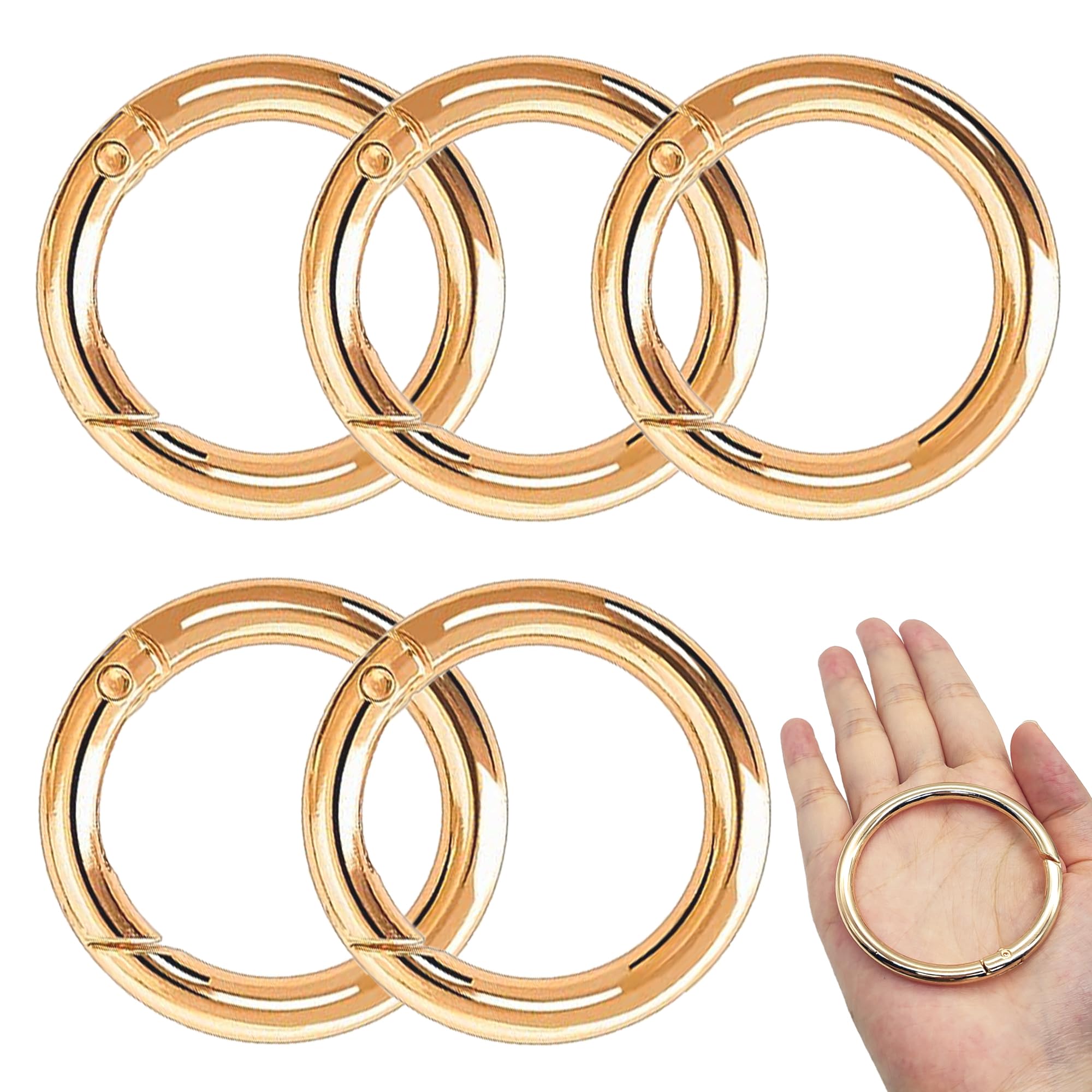 XCSJ 10PCS Moschettone Rotondo Moschettone Tondo 45mm Grande Rotondi