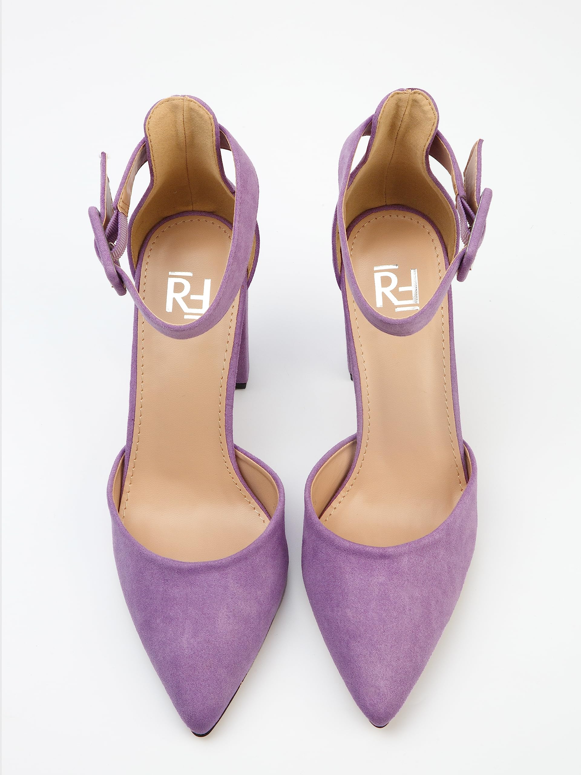 Damen Pumps, 8,5cm Blockabsatz, Schwarz/Blau/Marineblau/Mint/Rot/Violett/Fuchsie/Dunkelgrün/Grün, Textil, Riemchenpumps, Bequeme Pumps mit Absatz, 2062A-9-J