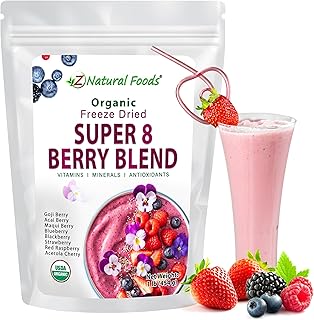 Z Natural Foods Super 8 Berry Blend - Organic Freeze Dried Berry Powder,...