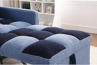 Vista 4 de Silla Cama Convertible 3 en 1, Sillón Sofá Cama Individual Multifuncional de Tela Teddy con Respaldo Ajustable, Silla Cama Reclinable Extraíble