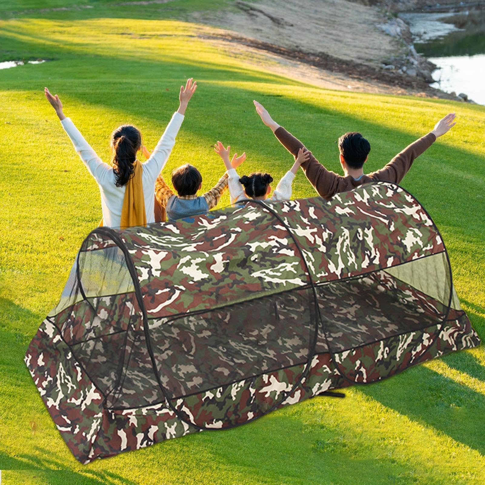 Zanzariera pieghevole – da campeggio con cerniera laterale | Sacco a pelo, zanzariera portatile, accessorio per a rete, compatta e leggera, per avventure all'aperto | zanzariera portatile, accessorio per a rete, compatta e leggera, per avventure all'apert