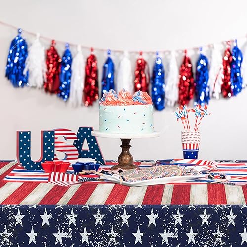 Miniatura 6 de Paquete de 3 manteles de plástico para el Día de San Patricio, de 54 x 108 pulgadas, color verde con varios diseños de tréboles, manteles