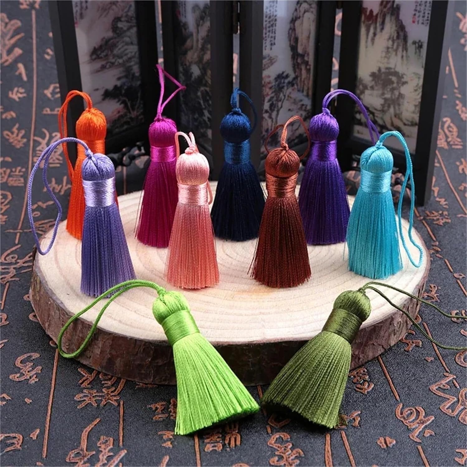 Tassel Trim Polyester Silk Tassel DIY Jewelry Home Decor Sewing Curtains Accessories(Color 19)