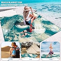 Vista 94 de Beach Blanket Oversized Extra Large 78" X 81",Waterproof Sandproof Beach Blanket 1-7 Adults Lightweight Durable for Travel Camping Hiking Picnic