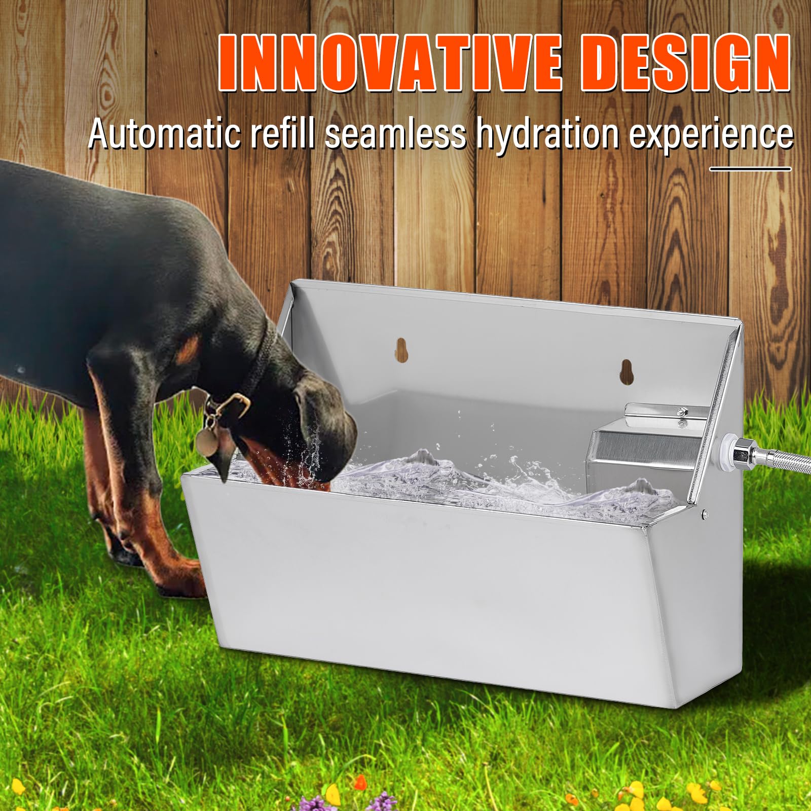 Distributore Automatico Di Acqua 8L 304 Acciaio Inox Ciotola Per Cani Esterno