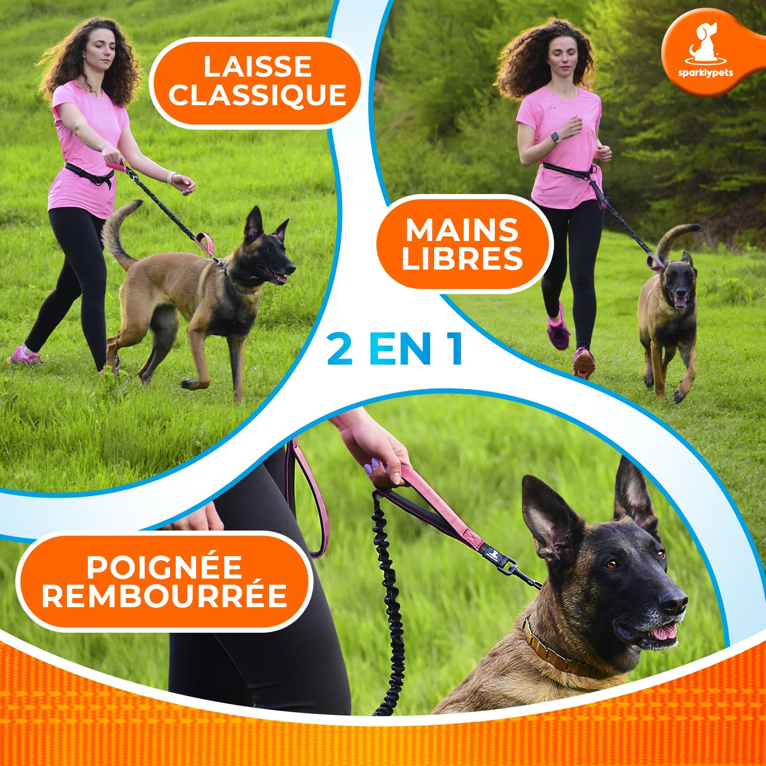 Amazon.com : SparklyPets - Hands Free Dog Leash with Reflective