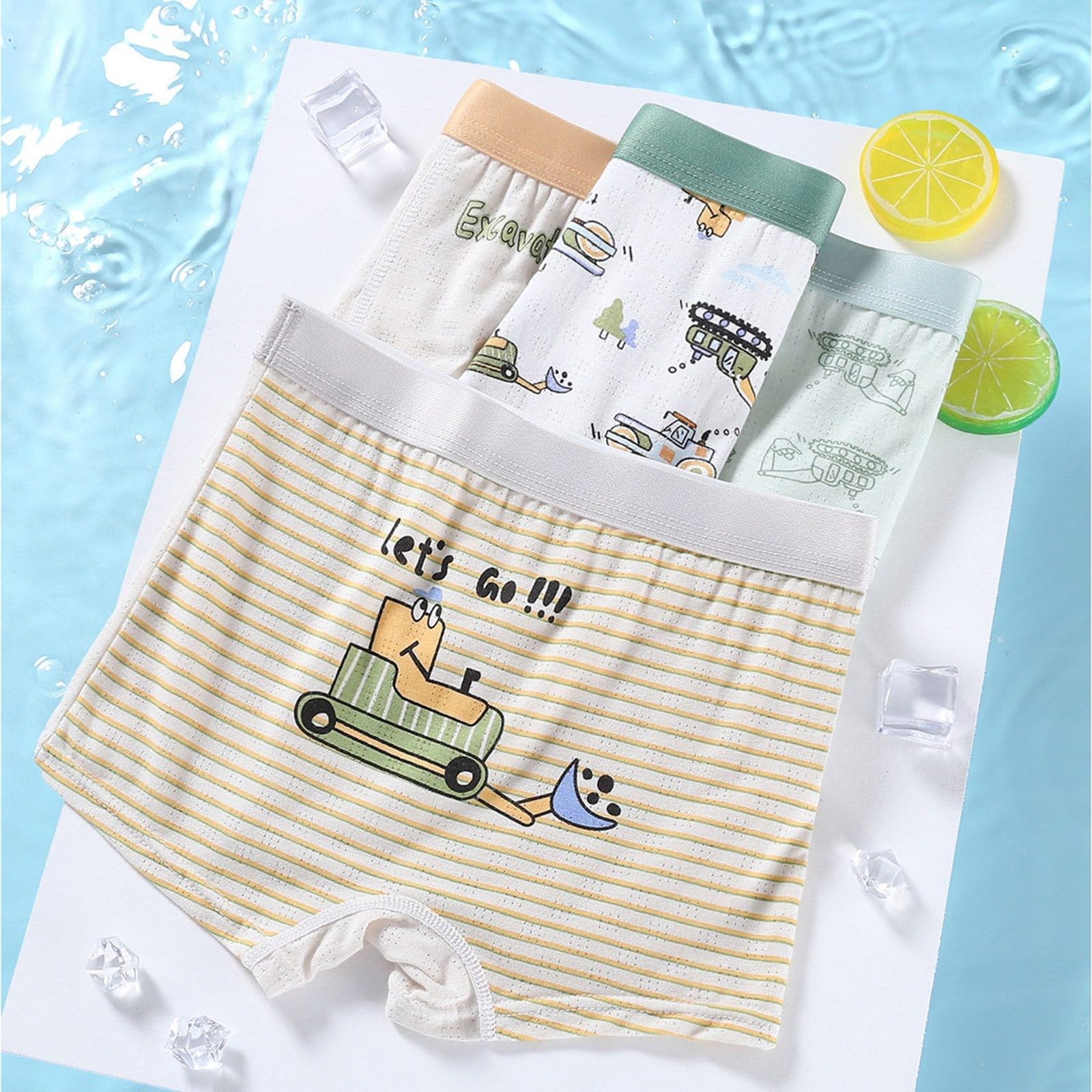 Genérico Calzoncillos Niño 1-13 Años Pack de 4 Dibujos Boxer Niño Estampado Deporte Ropa Interior Infantil Bebe Cintura Elástica Cómodo Transpirable Suave