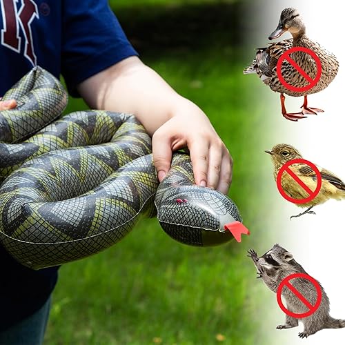 Miniatura 6 de AMOR PRESENT 5 serpientes inflables falsas, 39 pulgadas inflables de serpientes de piscina, animales para decoración de fiesta de reptiles en la