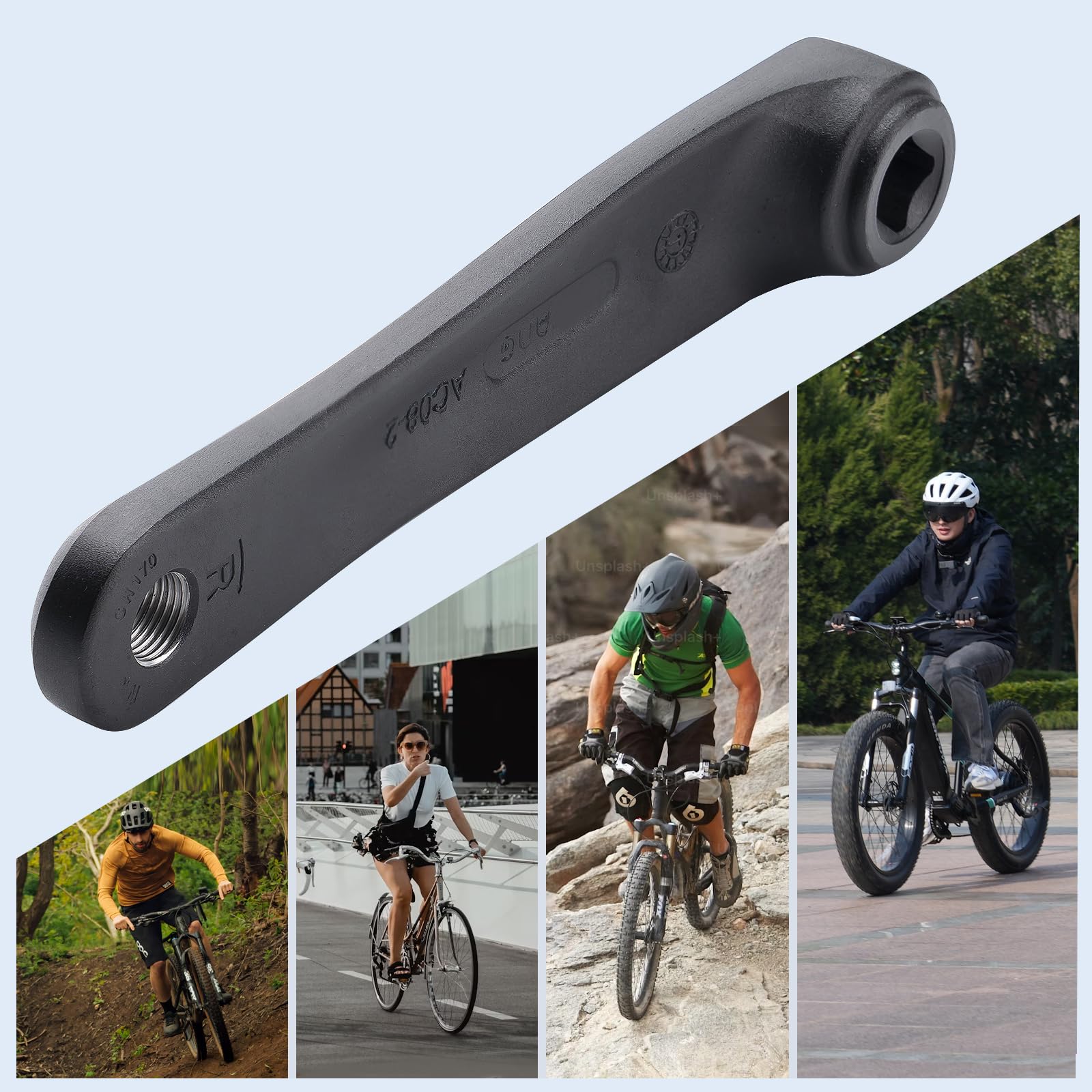 1 Paar Fahrrad Kurbelarm 170mm, Aluminiumlegierung kurbel Mittelmotor Kurbeln für Bafang BBS Mittelmotor