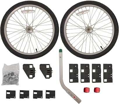 Wike DIY High-Sided Cargo Bike Trailer Kit - Includes 2-20in. Alloy Wheels, Push Button axles, Heavy Duty Corner connectors - Build Your Own Cargo Bike Trailer Kit