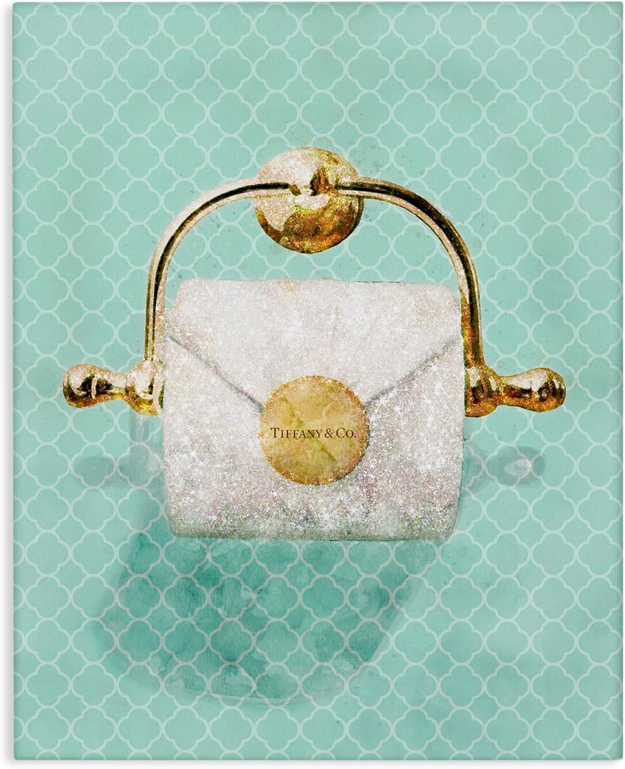 Stupell Industries 'Fashion Toilet Paper Role Turquoise', Canvas Art, 36 x 48 Inches, Easy to Hang and Sturdy, Made in USA, by Ziwei Li