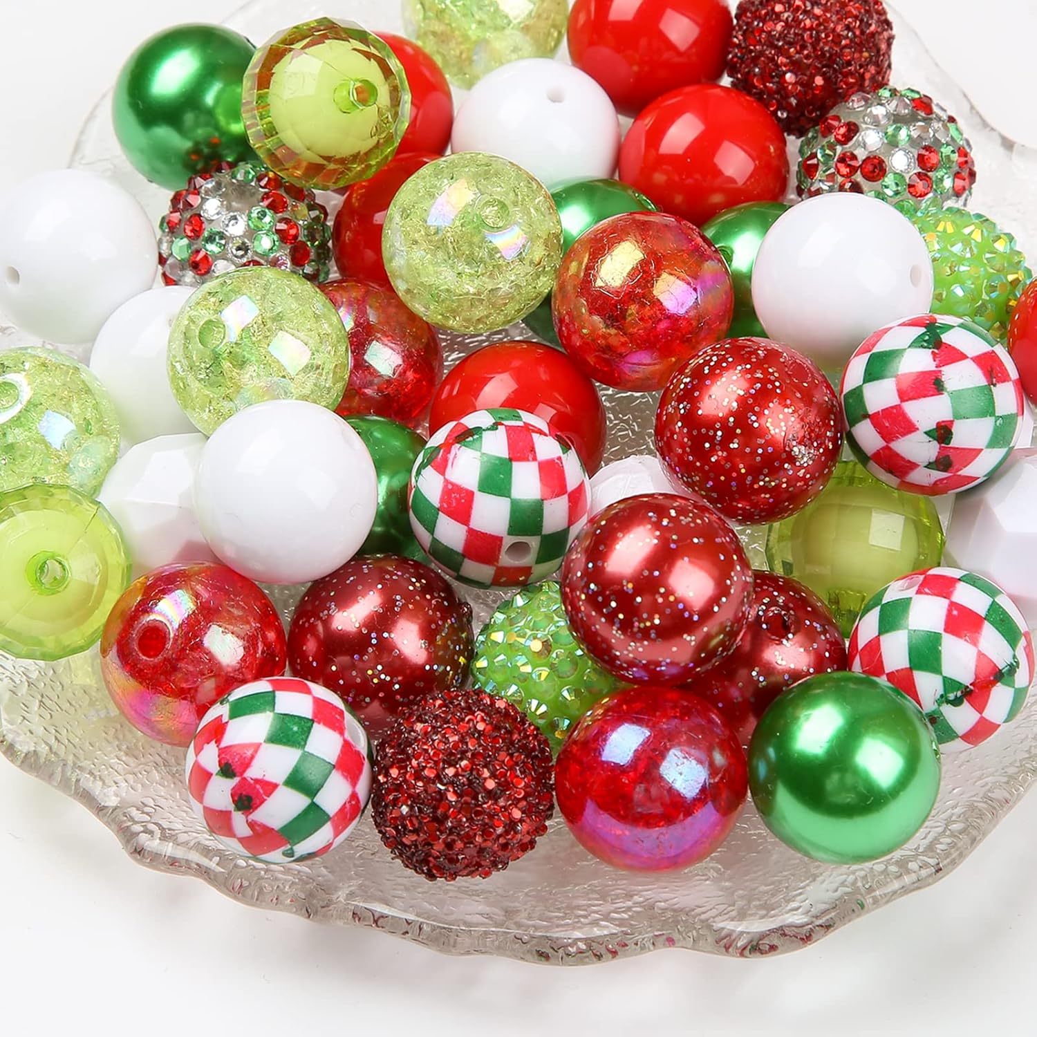 ANCADN 20mm Christmas Beads Chunky Bubblegum Beads Acrylic
