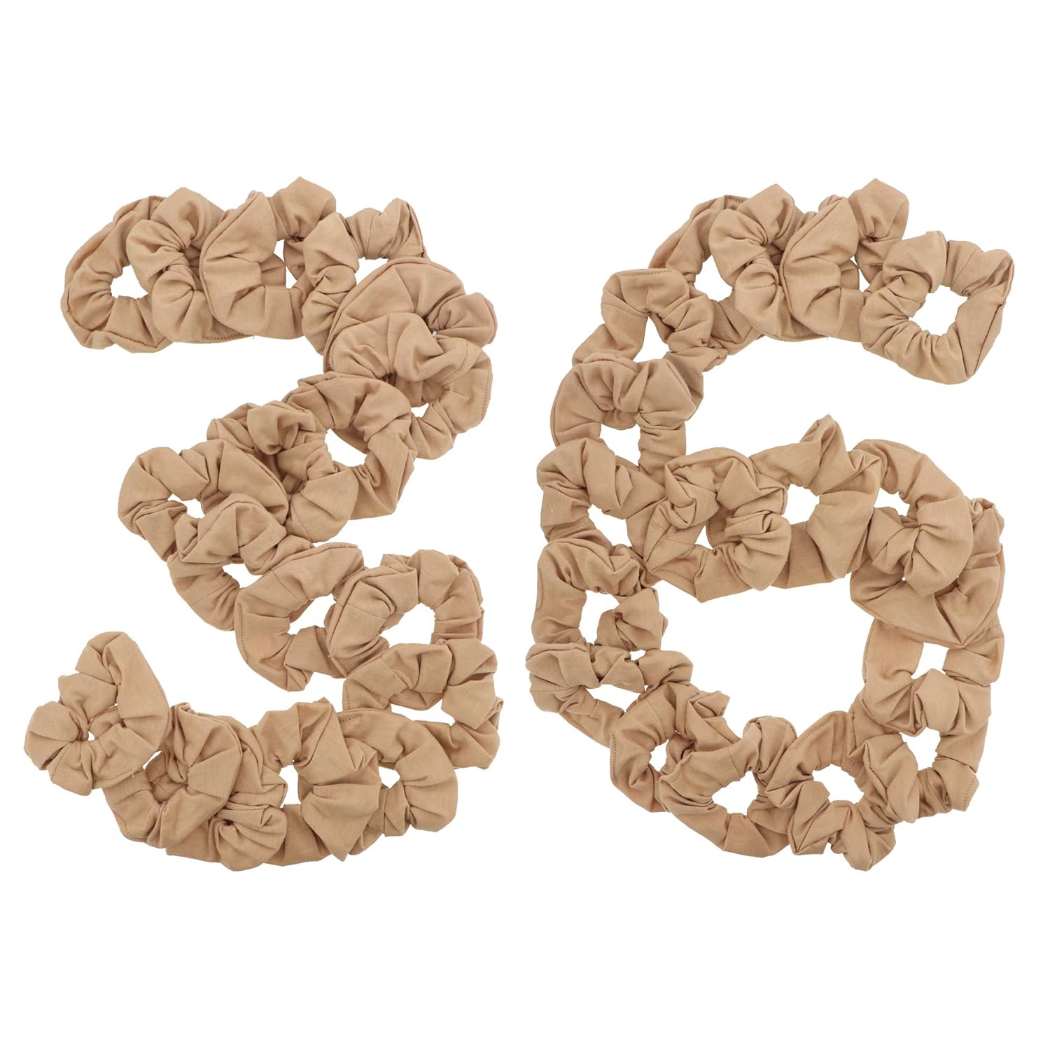 36 Pcs Solid Hair Scrunchies - Black