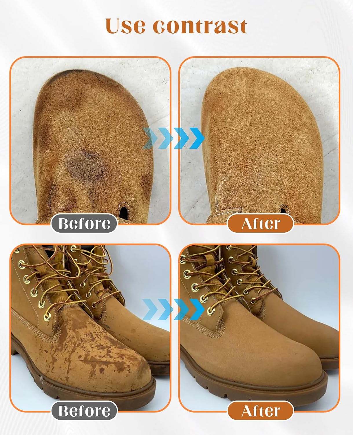 8PCS Suede Eraser and Brush Kit, Soft Cleaner for Shoes Jacket Nubuck Removing Stains