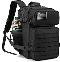 QT&QY 25L Military Tactical MOLLE Backpack - Durable 3-Day Bug Out Bag, Hiking Rucksack with Bottle Holders & Laptop Sleeve