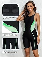 Vista 5 de ATTRACO Trajes de baño atléticos de una pieza para mujer, trajes de baño Boyleg con espalda cruzada