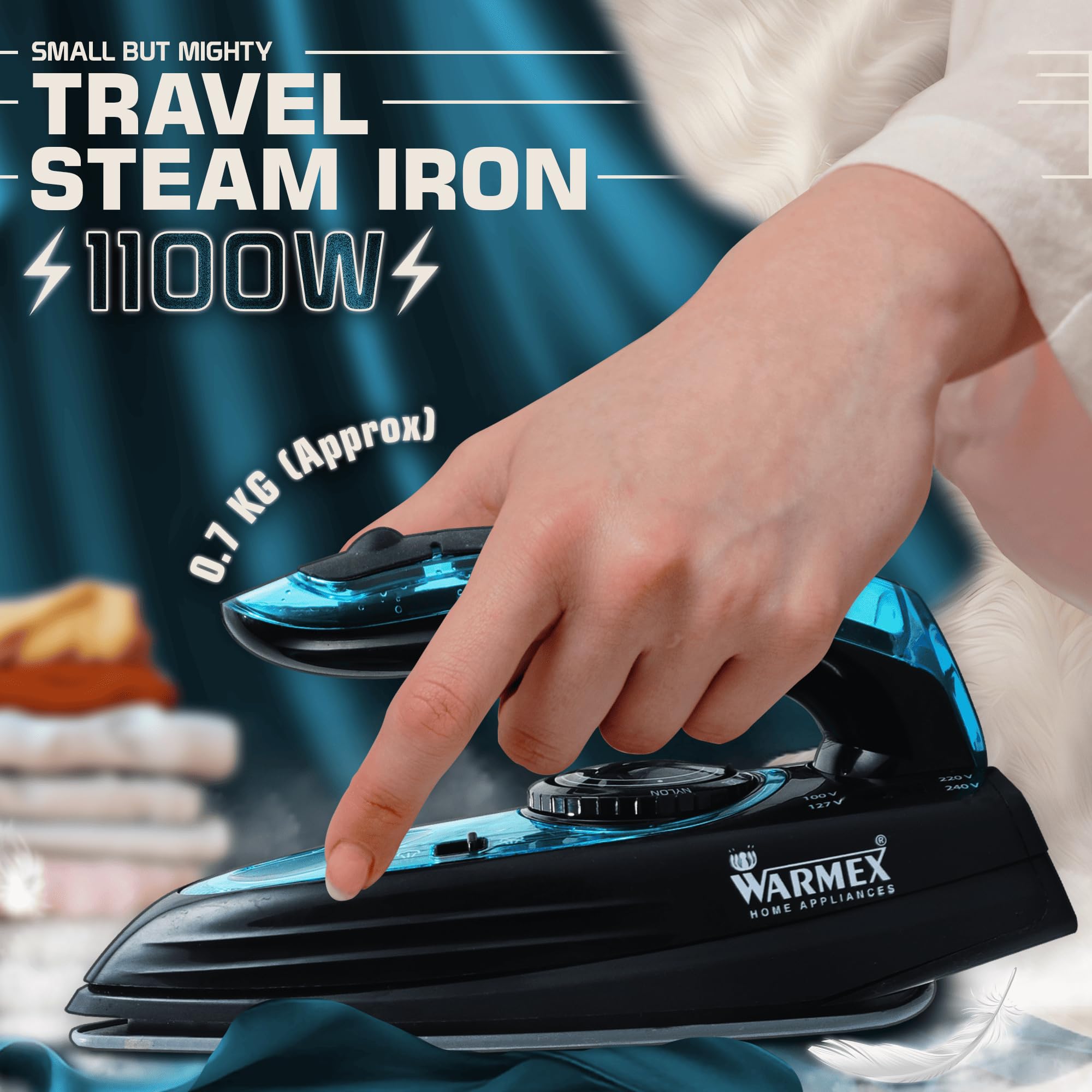 Warmex Portable Steam Iron - Travel & Home Ironing -2 Warmex Portable Steam Iron - Travel & Home Ironing -2