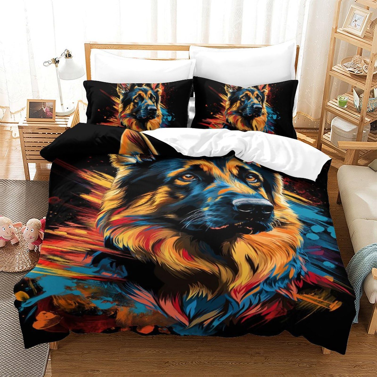 Housse de couette Chien Berger Allemand en microfibre douce