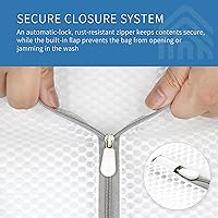 Vista 4 de Muchfun 3 piezas de bolsas para sujetadores, bolsas de lavandería de malla hexagonal para prendas delicadas, lencería, ropa íntima y ropa