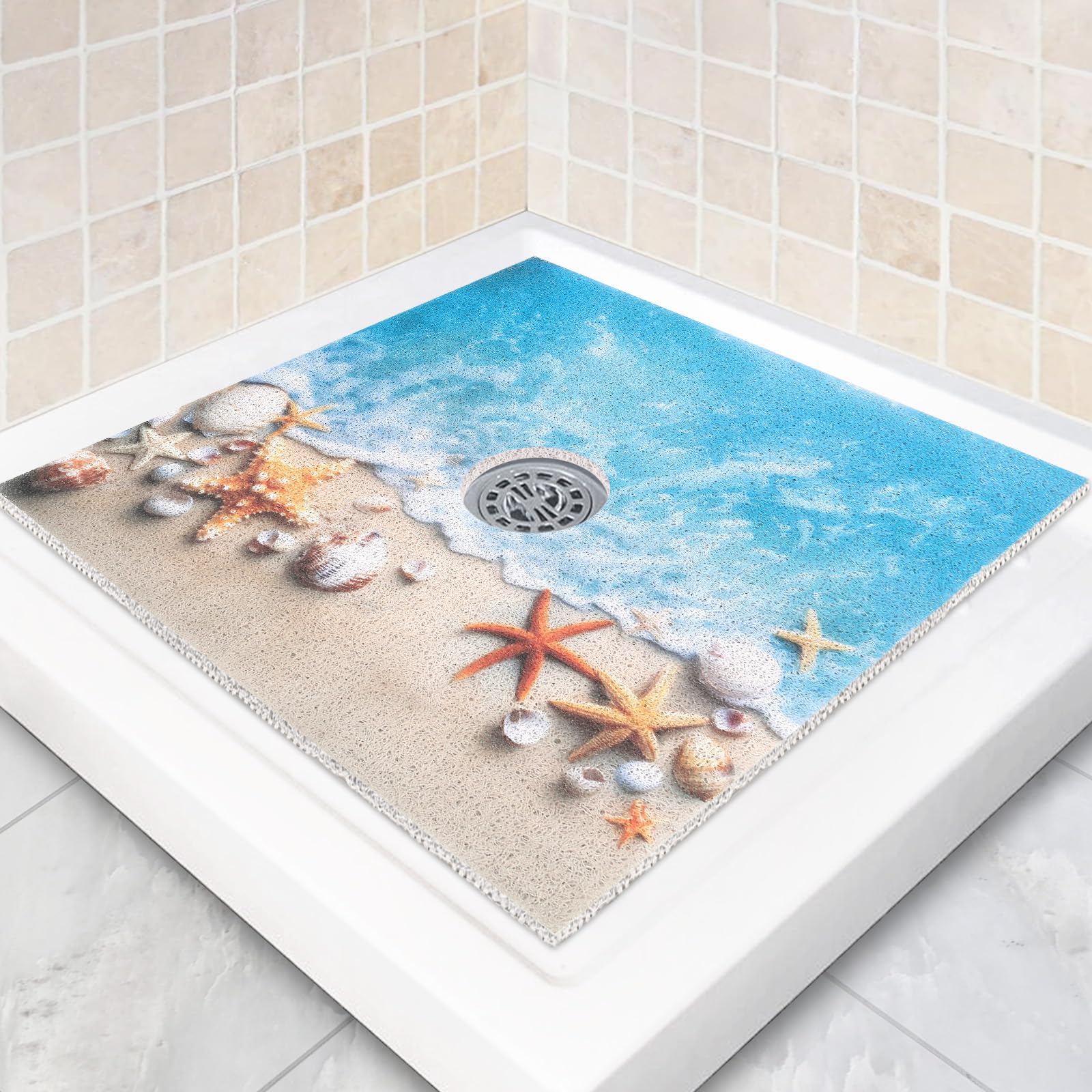 Mavicen 32x32 Extra Large PVC Loofah Shower Mat