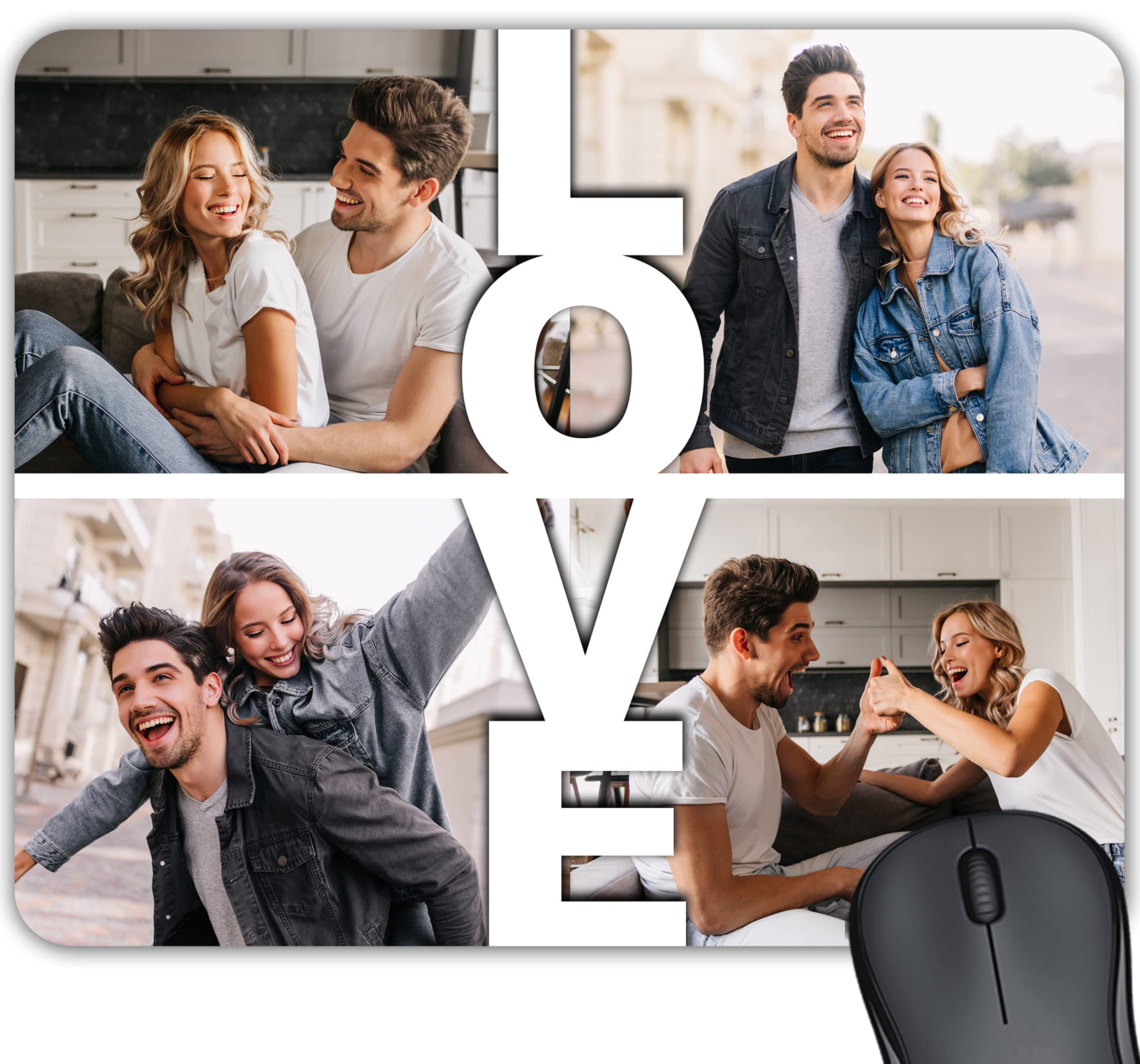 Cus2mize Personalized Mouse Pad with Picture Photo Text, Customized Mousepad, Gaming Mousepad, Personalised Mouse pad, personalized mouse mat, gaming mouse mat, Collage Mouse pad, 0792679604893