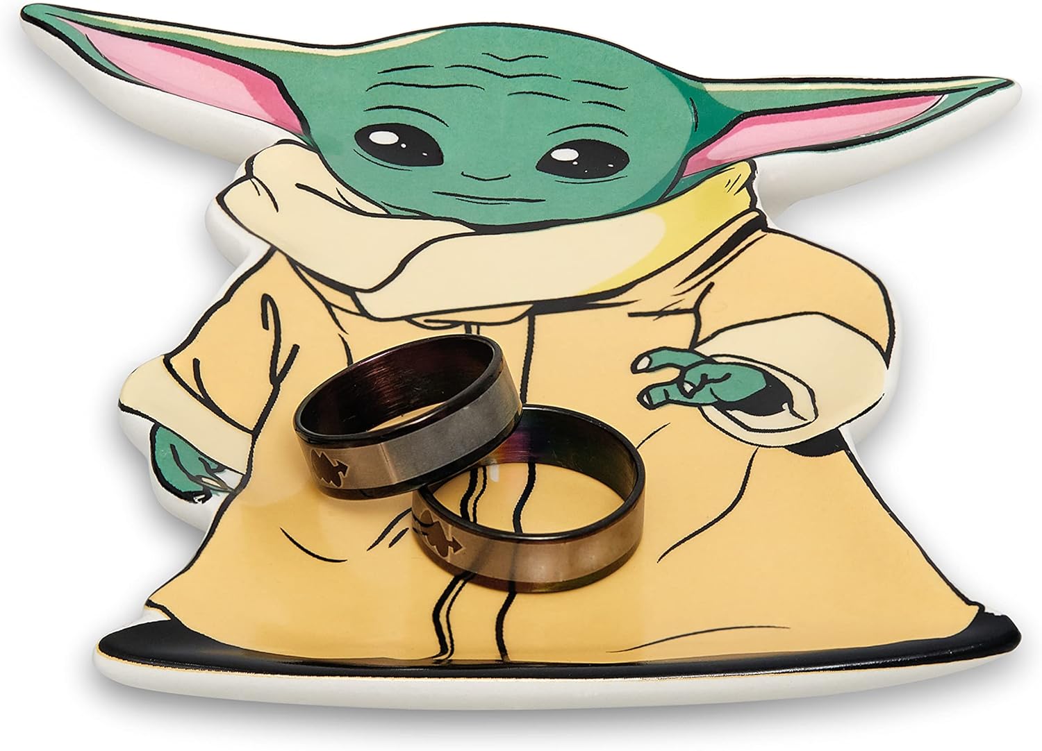 Disney Star Wars The Mandalorian Jewelry Plate - Grogu Jewelry Dish - Ceramic Trinket Tray - Ring Holder Dish