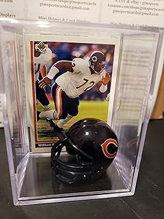 William Perry Chicago Bears Mini Helmet Card Display Case Collectible Fridge Auto Shadowbox Autograph