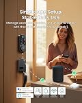 ESLOC B200 Fingerprint Front Door Lock Set with Durable Handleset | Keyless Entry Front Door Lock Set, Touchscreen with Backlit, App Control, DIY Installation, Auto Lock, 12-Month Battery, IP54