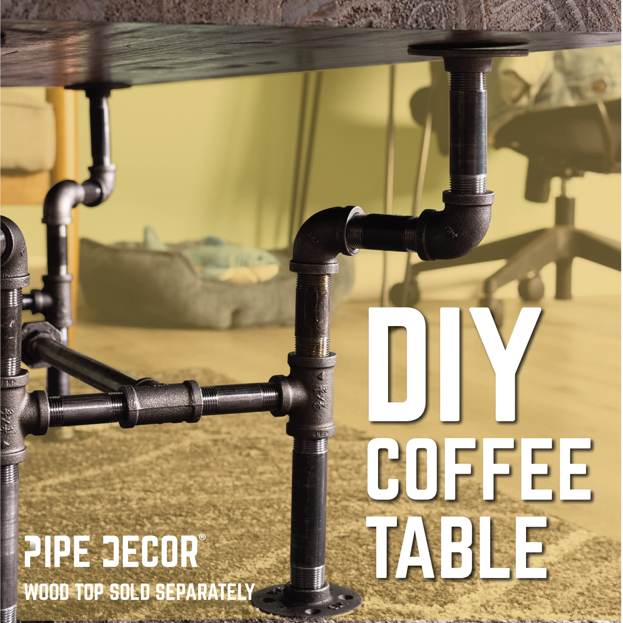 2er-Set Industrielle Tischbeine, 71,1 Cm – Eisen-Rohr-Sockel Für Couchtisch, Schreibtisch, Nachttisch