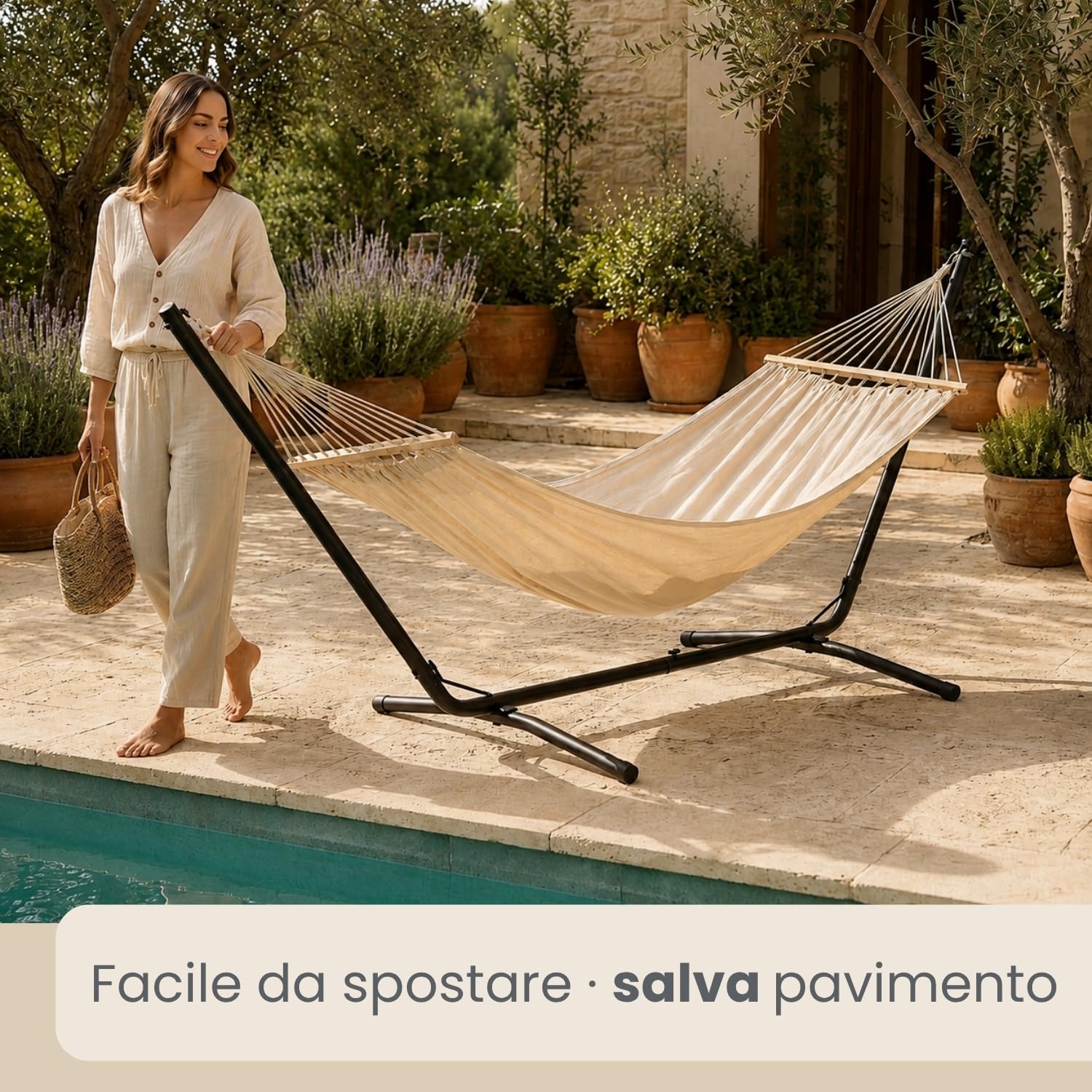 AMANKA 310x100 Supporto per Amaca Fino a 120 kg - Struttura per Amaca Sospesa - Base Amaca per 2 Persone - Dondolo Amaca da Giardino - Porta Amaca Senza Amaca Sostegno per Amaca Struttura Porta Amaca