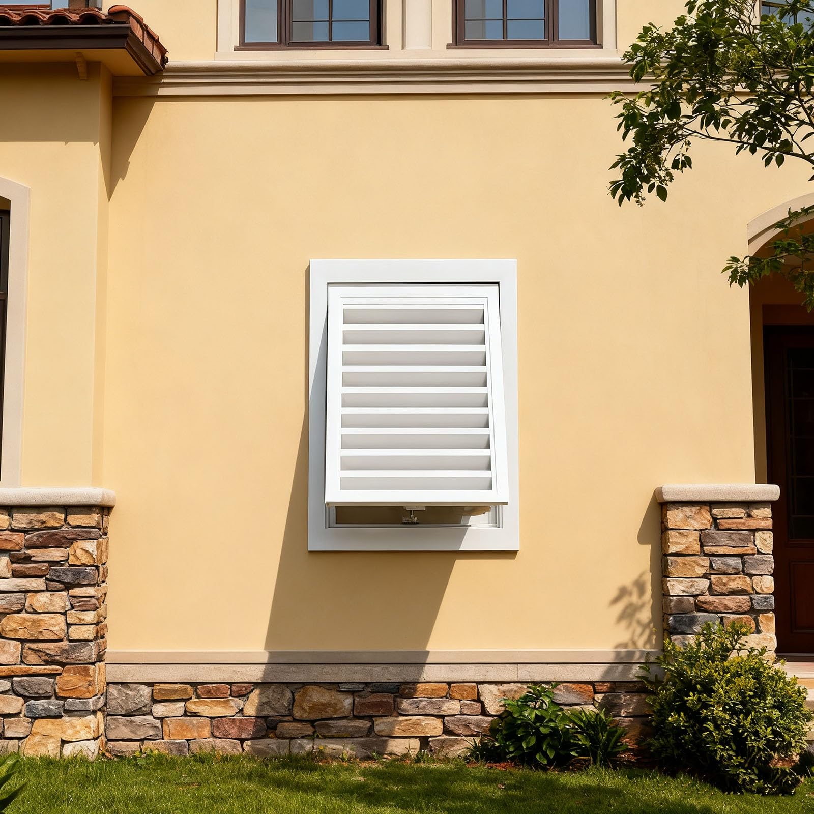 Griglia di Ventilazione con Persiana, Pannello di Accesso per La Ventilazione in Lega di Alluminio per Apertura Tubo Scarico A Parete, Montaggio A Filo(25x25cm (10x10in))