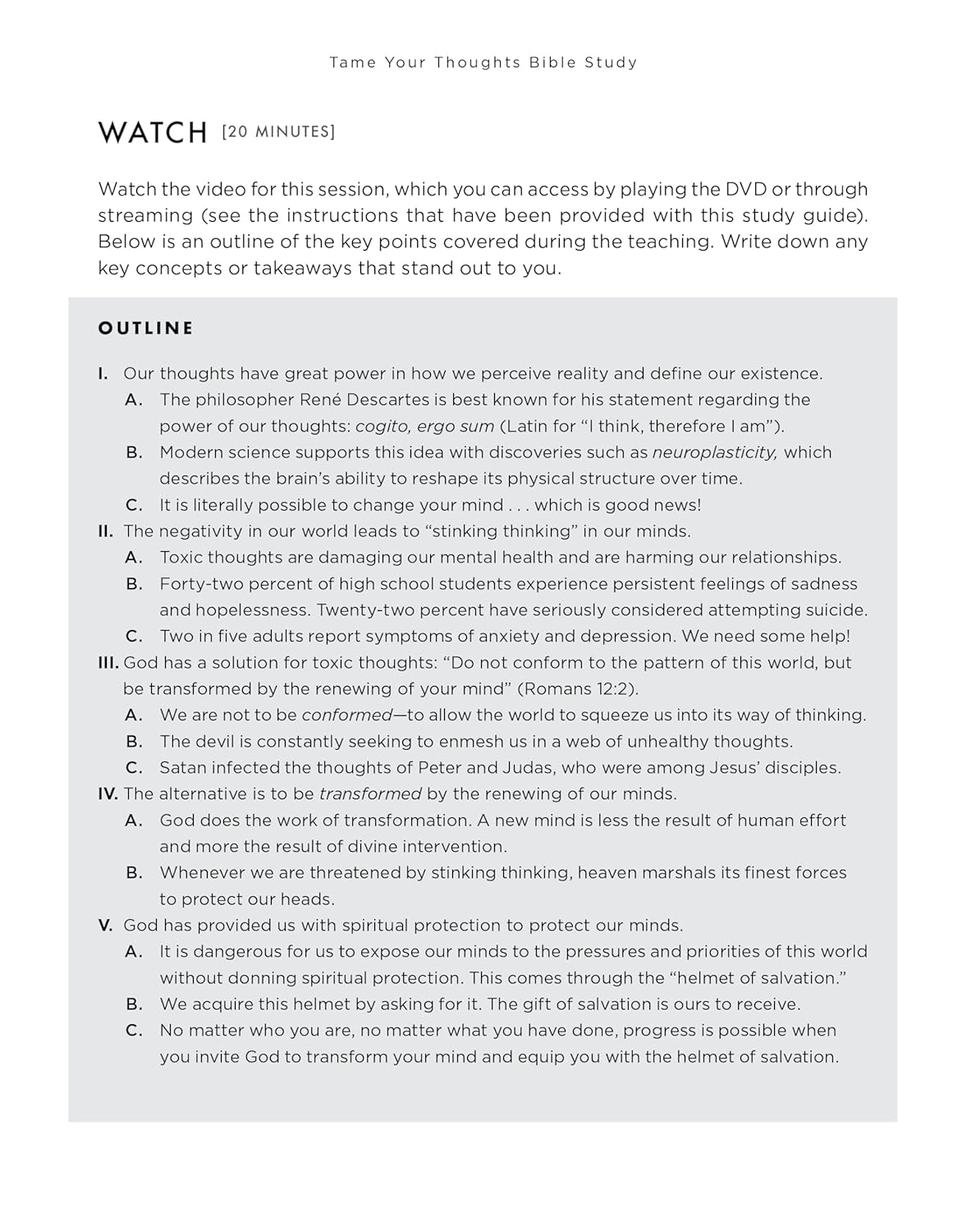 Tame Your Thoughts Bible Study Guide plus Streaming Video: Three Tools to Renew your Mind and Transform Your Life - Image 9