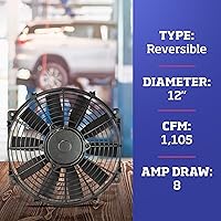 Vista 5 de Flex-a-lite 112 ventilador eléctrico Trimline de 12 pulgadas (reversible)