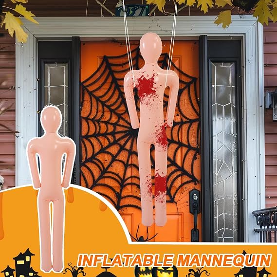 Teksome 61 Inflatable Body Mannequin, Halloween Dummies, Full Size Inflatable Body Blowup Dolls for Murder Adults DIYs Halloween Prop, Dummies Murder Crime Scene Party Decor