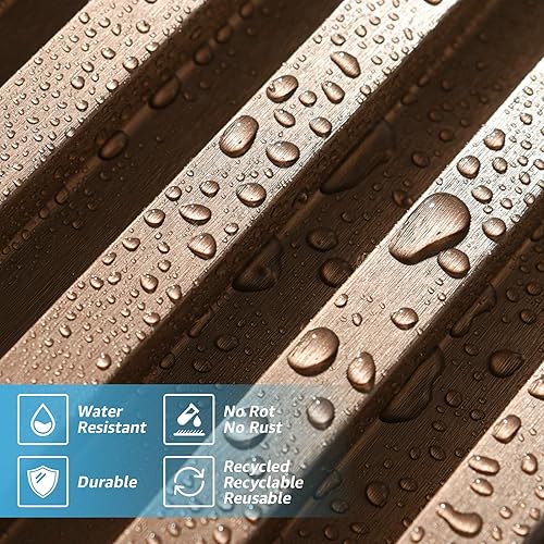 Miniatura 4 de Art3d Paquete de 8 paneles de pared de listones de 104 x 6.7 pulgadas, paneles de pared 3D WPC con acabado de metal brillante, paneles 3D para