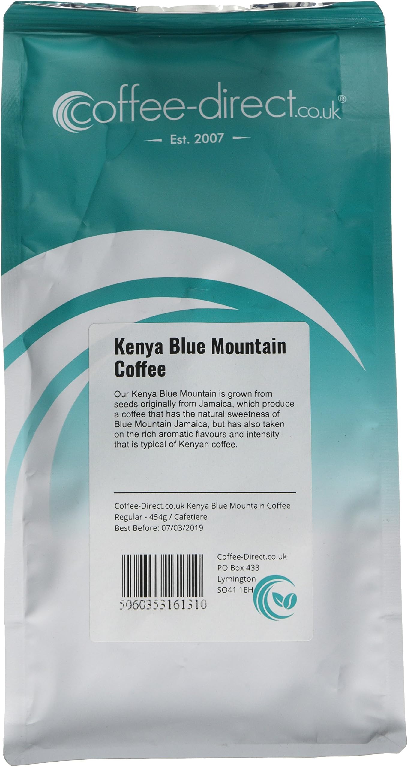 Coffee Direct Kenya Blue Mountain Coffee Cafetiere Grind, 454 g, Pack of 1
