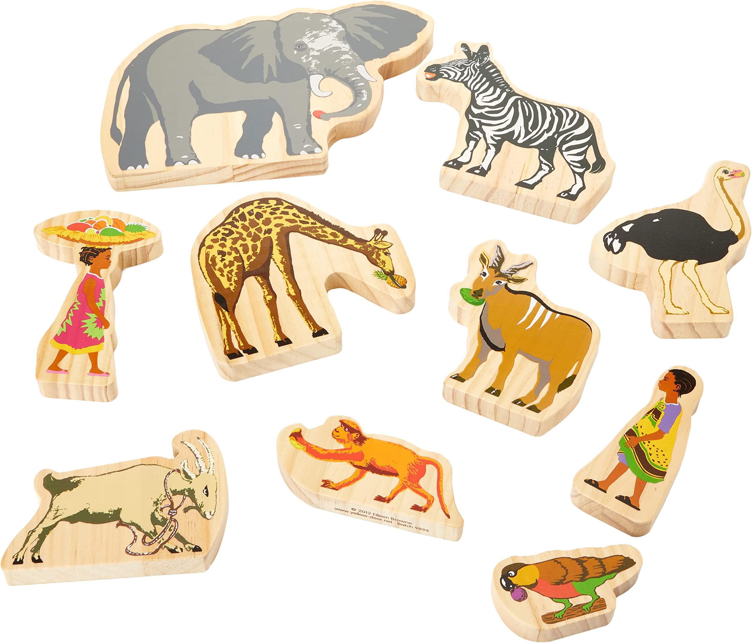 Handa’s Surprise Character Set | Storytelling | Traditional Tales | Set of 10 Story Book Play Characters | Early Educational Toy for kids age 2 3 4 5 | Literacy Wooden Toys | Bookish Play