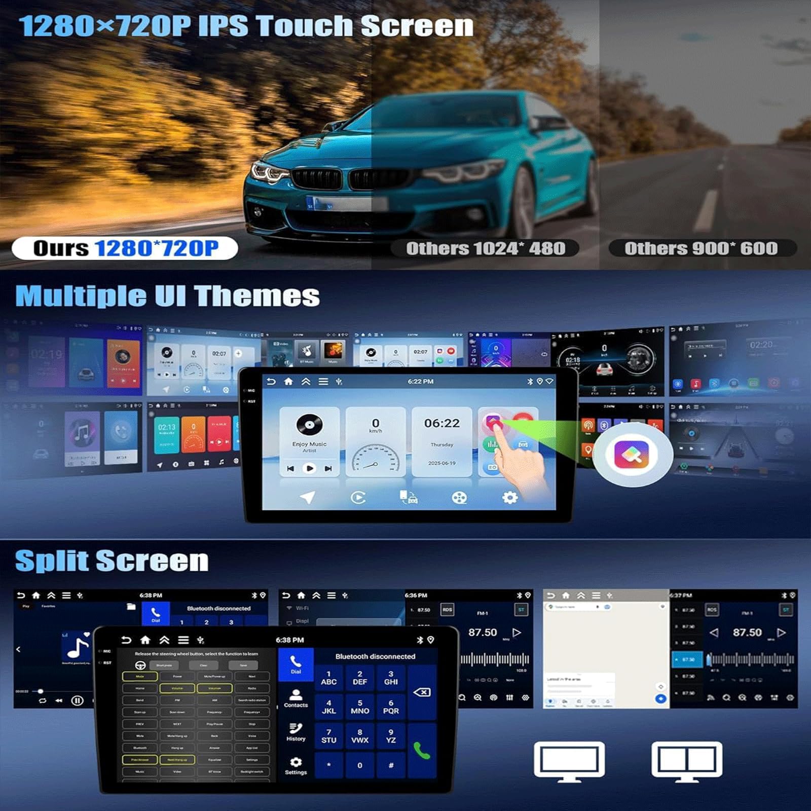 Android-Autoradio Für Dodge RAM 1500 2500 3500 4500 5500 2019-2024