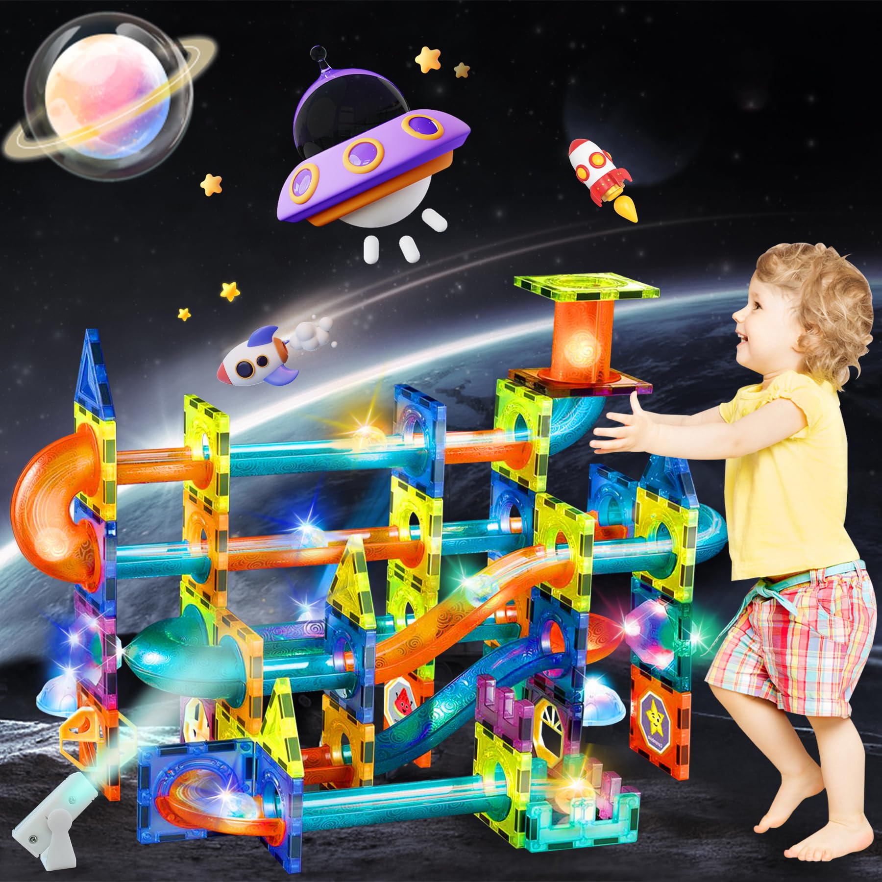 Bloques Construccion Niños Multicolor 3D 75 Piezas Construcciones Magneticas Niños Sets, Juguetes Educativos, Imanes Juegos Magneticos Creativo, Magnetic Building Blocks para Regalos Niñas Chico