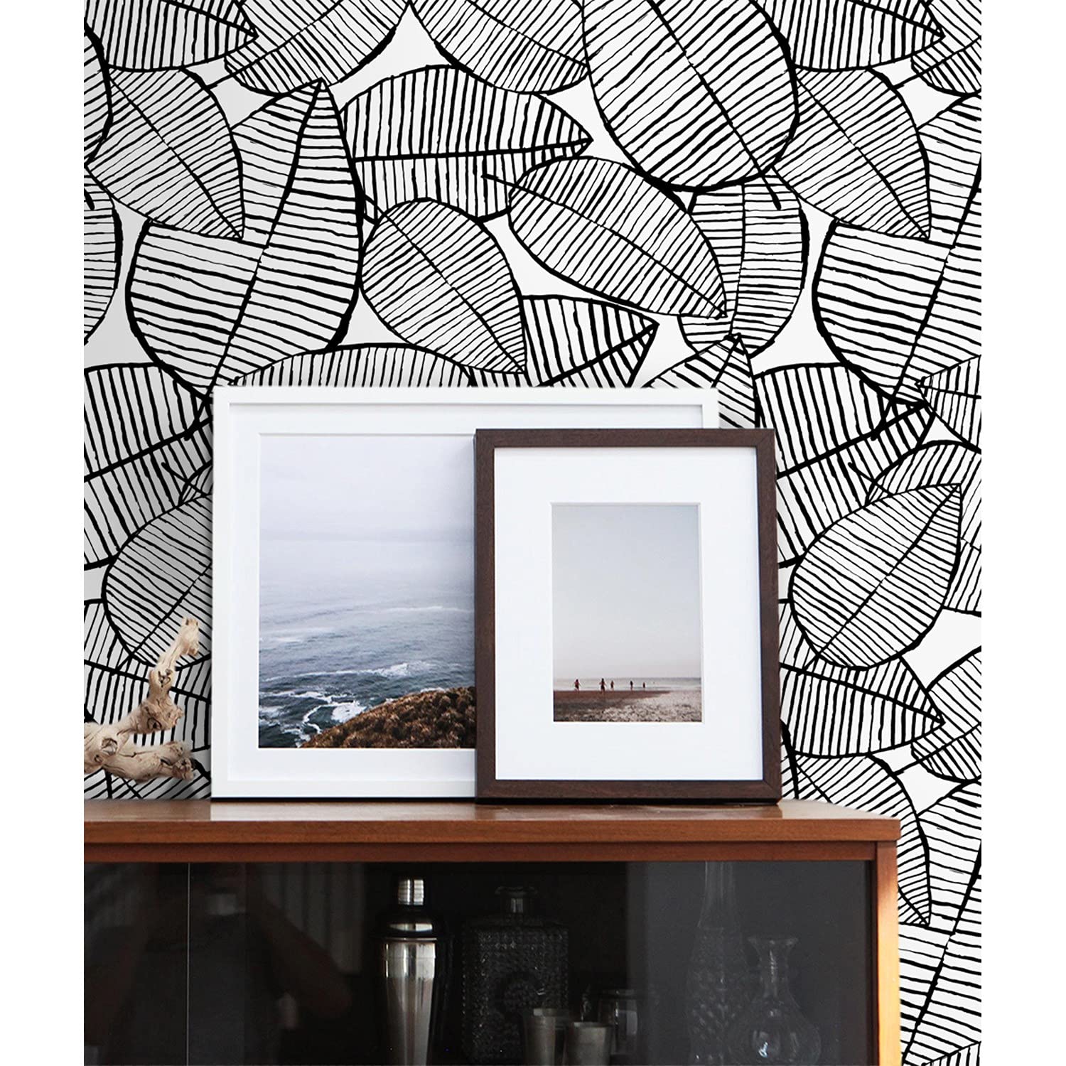 Papier peint feuilles tropicales décoration meuble chambre et salon sticker mural 312x219 cm