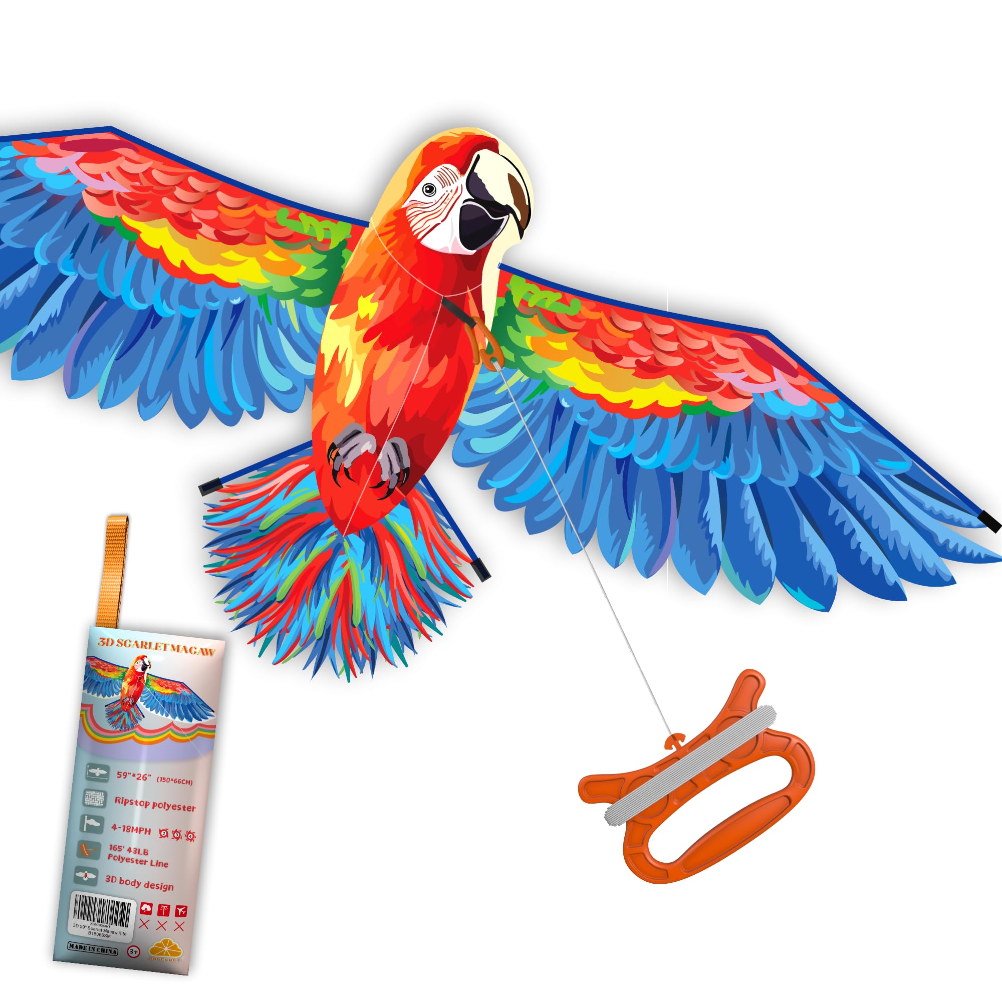 ORGCLDKT- 3D Lifelike Style Bird/Eagle Kite, Super Easy to Fly with, Ideal for Kids, Adults, Girls, Boys. Kites for The Beach, Grassland, Hiking