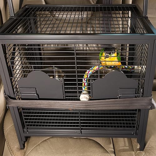 Miniatura 6 de Prevue Pet Products Transportador de viaje para pájaros, negro 18.8 pulgadas de largo x 14.9 pulgadas de ancho x 18.0 pulgadas de alto