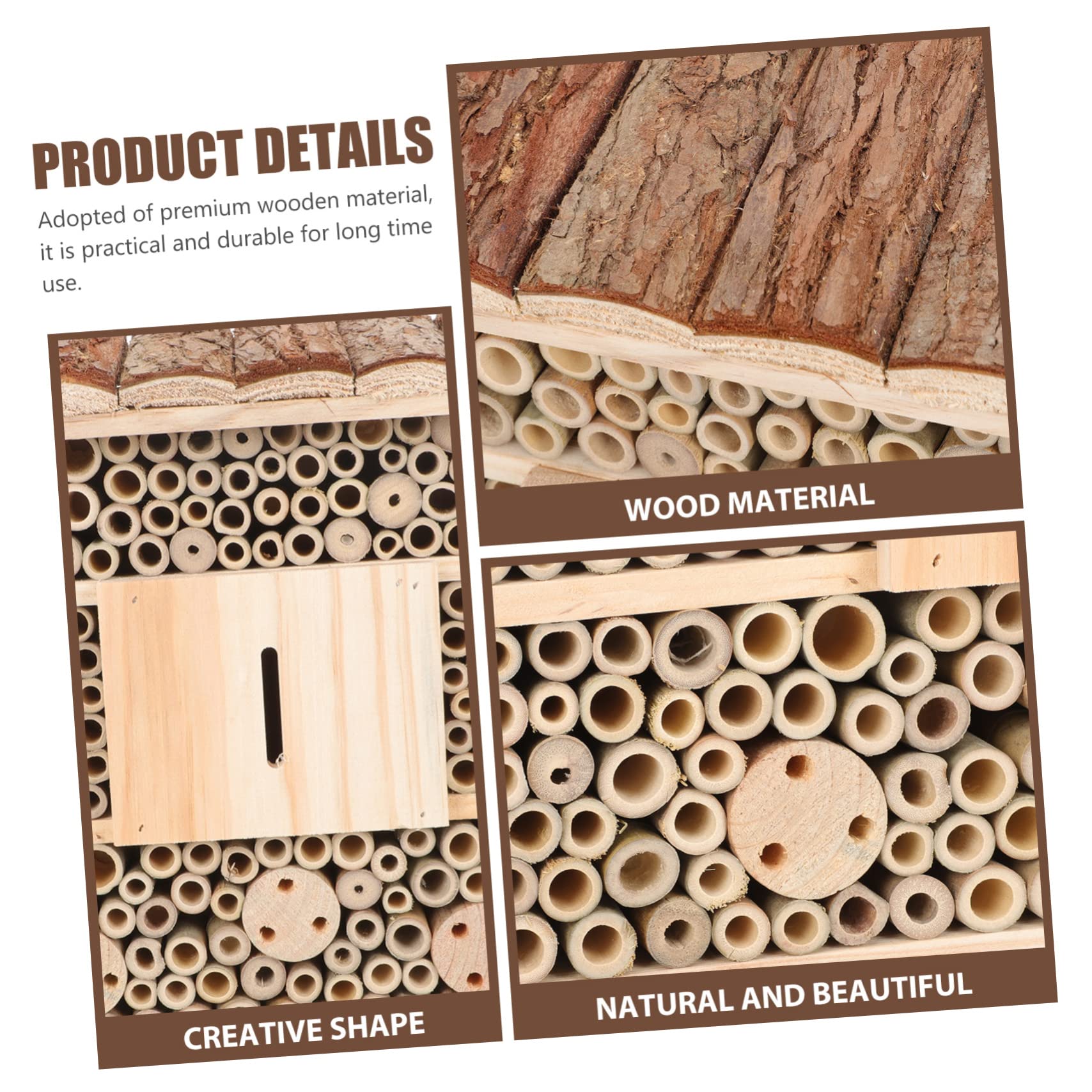 SOIMISS Casetta per Api in Legno Decorativa a Forma di Capanna, per Api e Ladybird, per Giardino, e Biodiversità