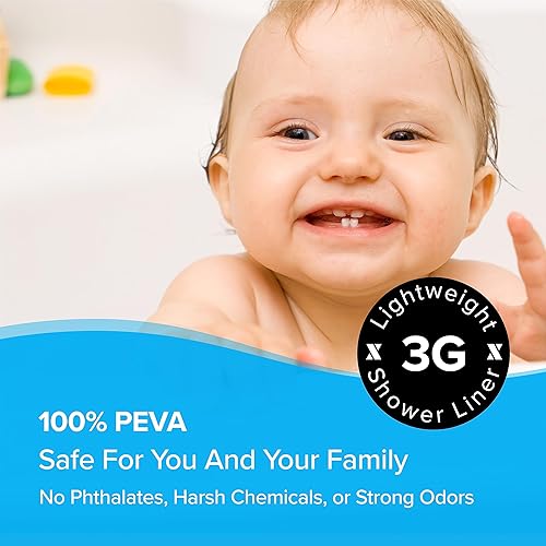 Miniatura 8 de SlipX Solutions Forro de cortina de ducha con infusión de microban, 3G ligero, 70 x 72 pulgadas, transparente, caja de 6