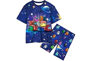 Game Short Shirt Set For Boys Casual Home Wear Set 2PCS Cartoon...
