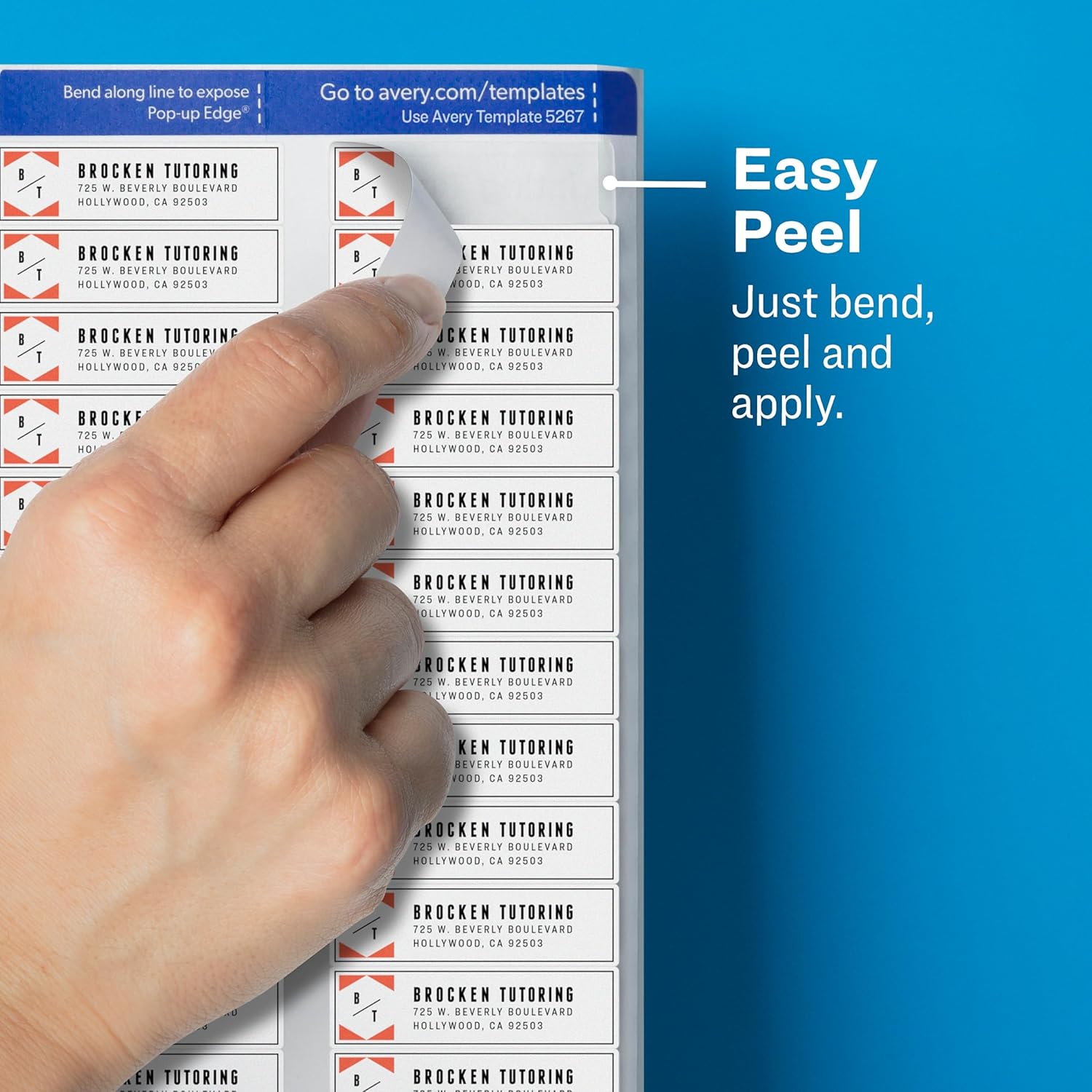 Avery 15667 Matte Clear Easy Peel Return Address Labels, Laser, 1/2 x 1 3/4, 800/Pack
