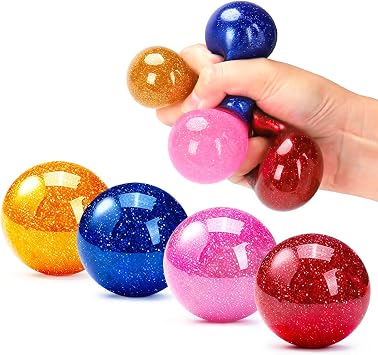 24 Pack Fidget Stress Balls,Sensory Squishy Ball Anti-Anxiety Toys Bulk for Kids, Adults Stress Relief,Fun for Student Classroom Prize, Birthday,Party Favors, Childrens Day,Easter Basket Stuffers