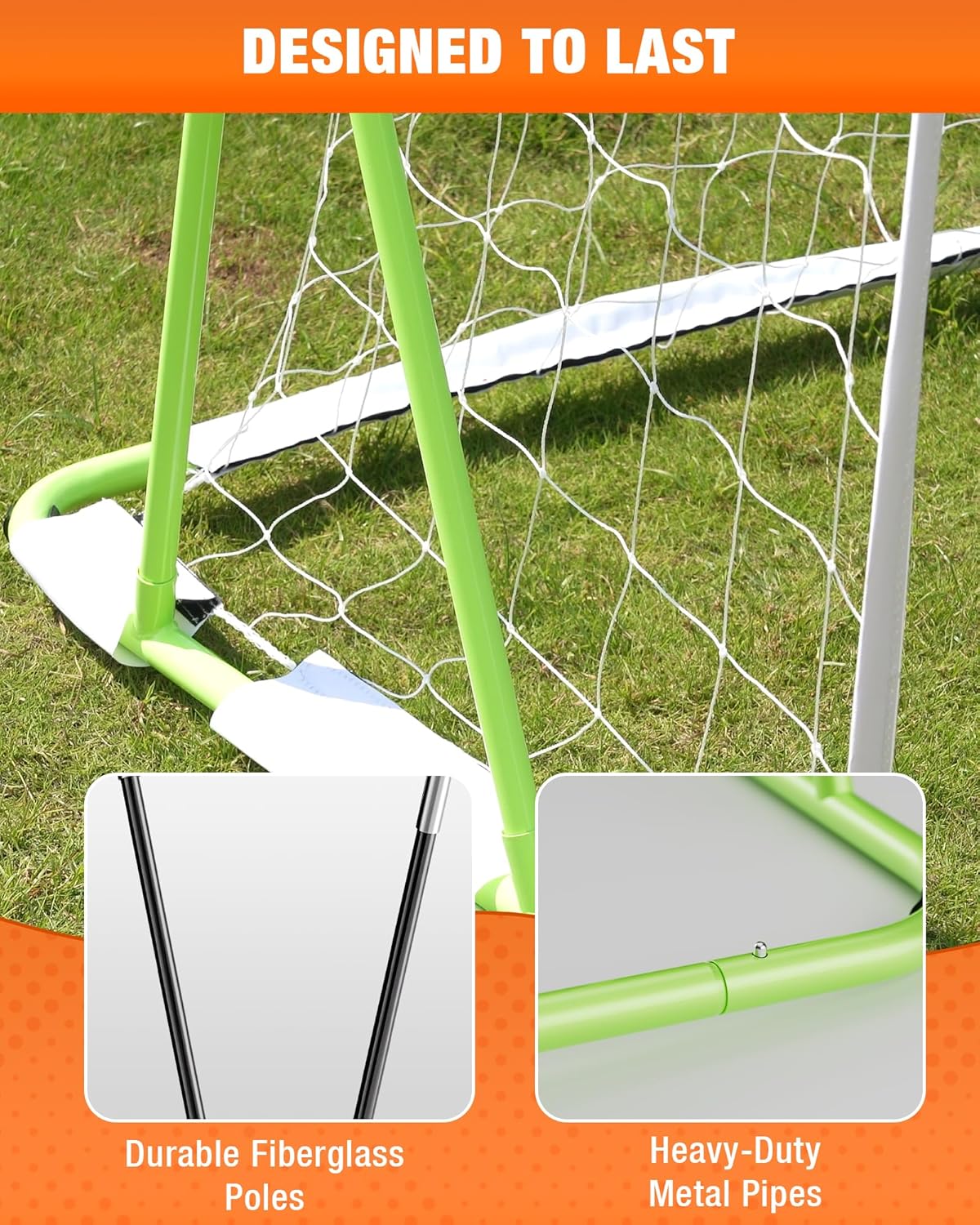 12x6 FT Soccer Goal for Backyard Training, Full-Size Portable Soccer Net with Heavy-Duty X Structure & Carry Bag, All-Weather Outdoor Soccer Goals for Teens and Adults